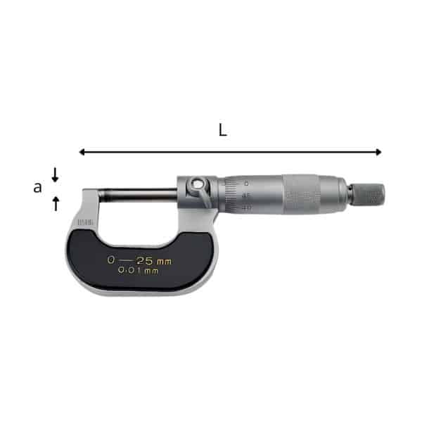 Zunanji mikrometer USAG 967 (0-100 mm | 0,01 mm)